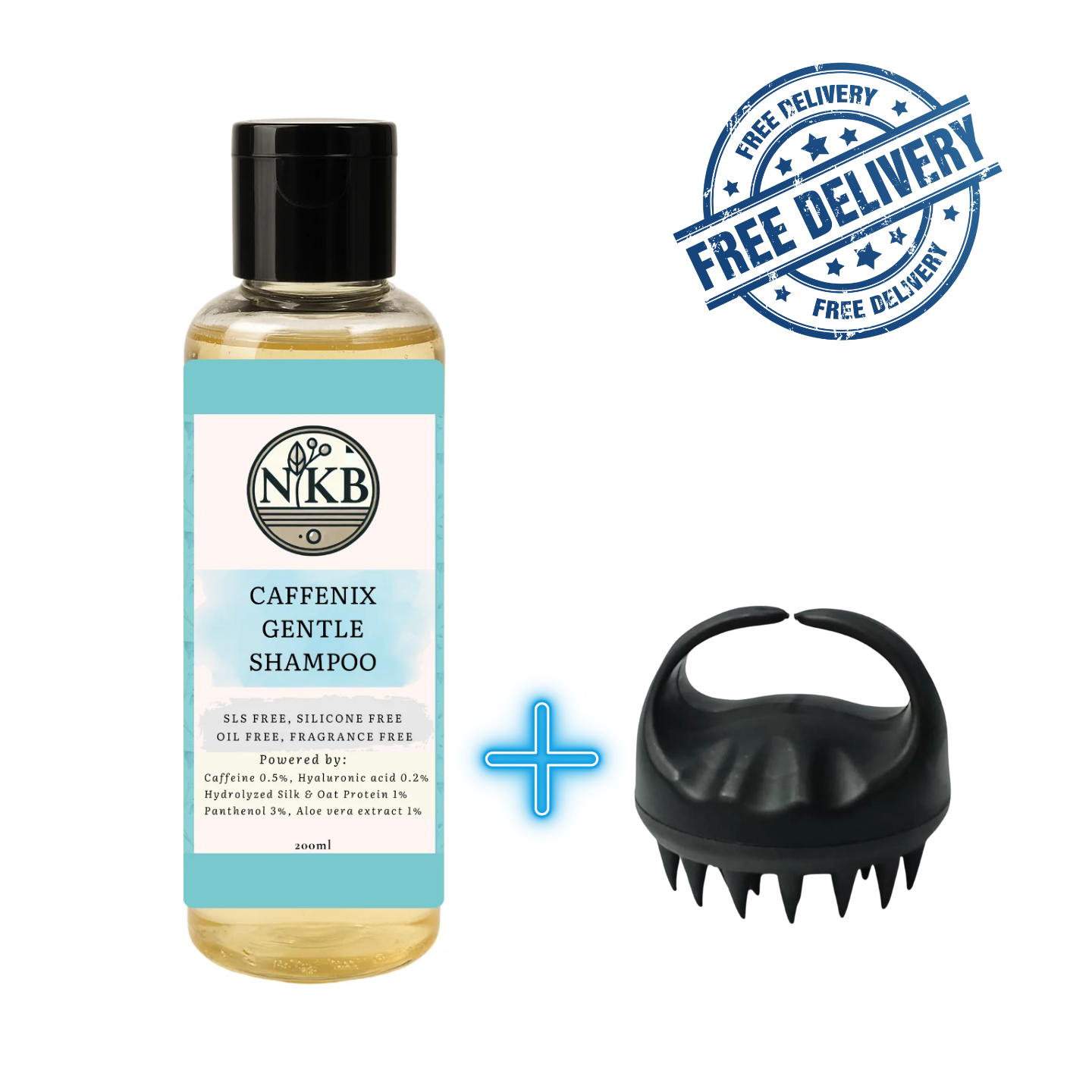 Caffenix Shampoo With Silicone Brush