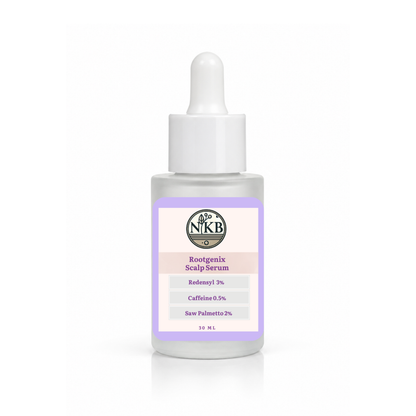 NKB Rootgenix Scalp Serum bottle with dropper on a white background